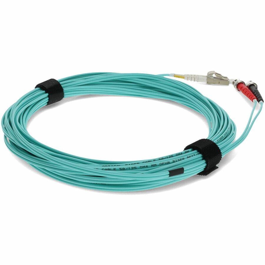 AddOn 7m LC (Male) to ST (Male) Aqua OM3 Duplex Fiber OFNR (Riser-Rated) Patch Cable