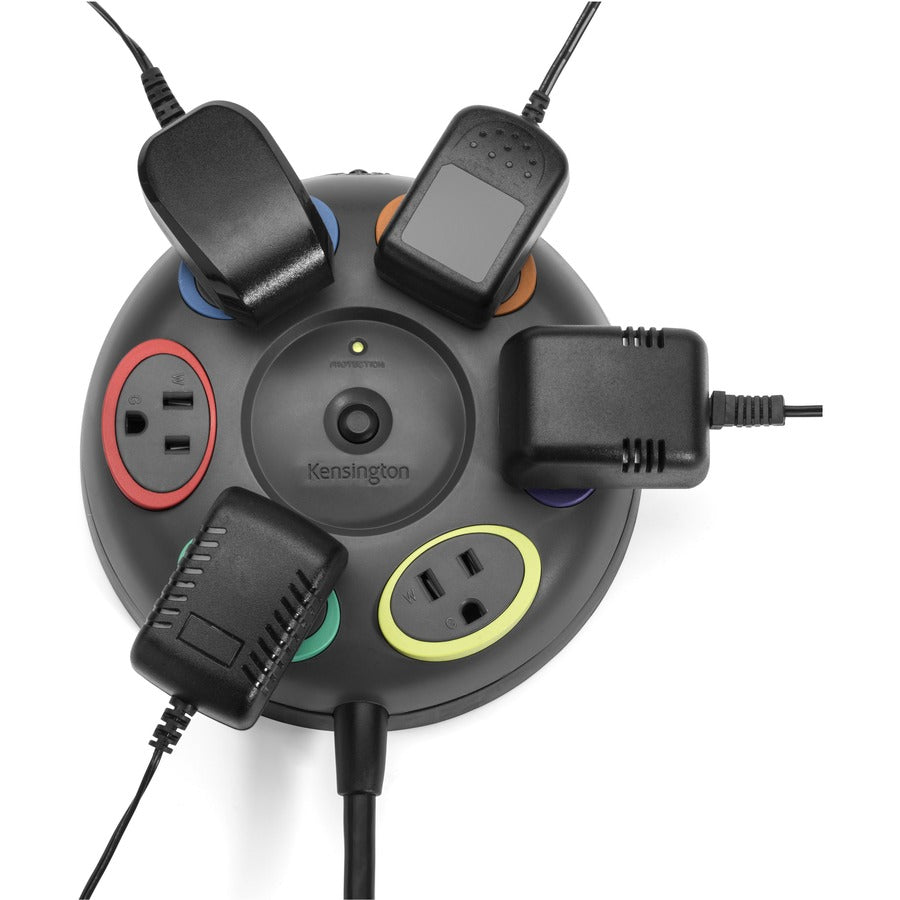 ACCO Kensington SmartSockets Table Top Surge Protector, 16 ft, Gray, K62634NA