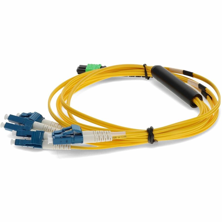 AddOn 3m Arista Networks CAB-M12P4LC-S3 Compatible MPO (Female) to 8xLC (Male) 8-Strand Yellow OS2 OFNR (Riser-Rated) Fiber Fanout Cable