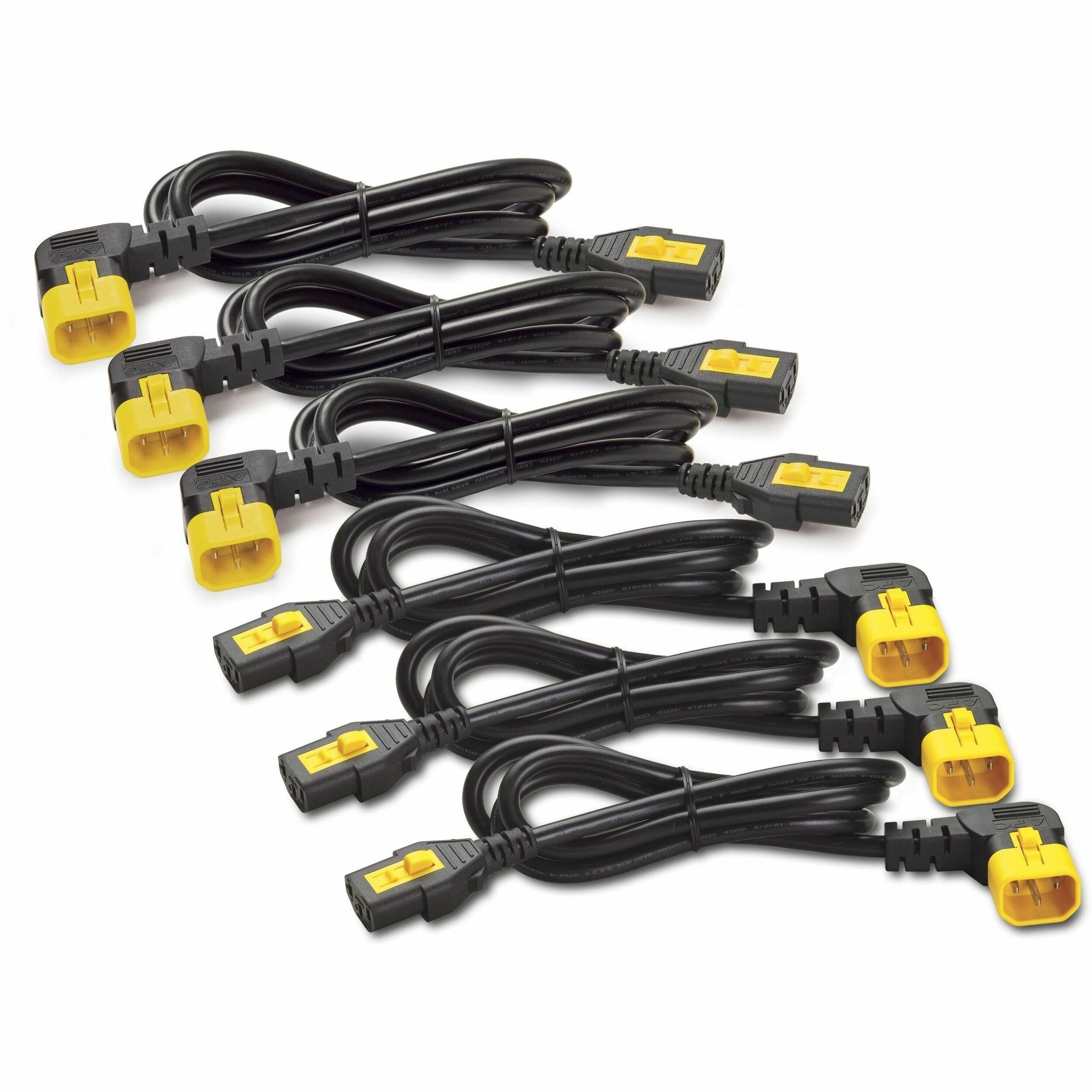 Schneider Power Cord Kit (6 ea), Locking, C13 TO C14 (90 Degree), 0.6m, North America