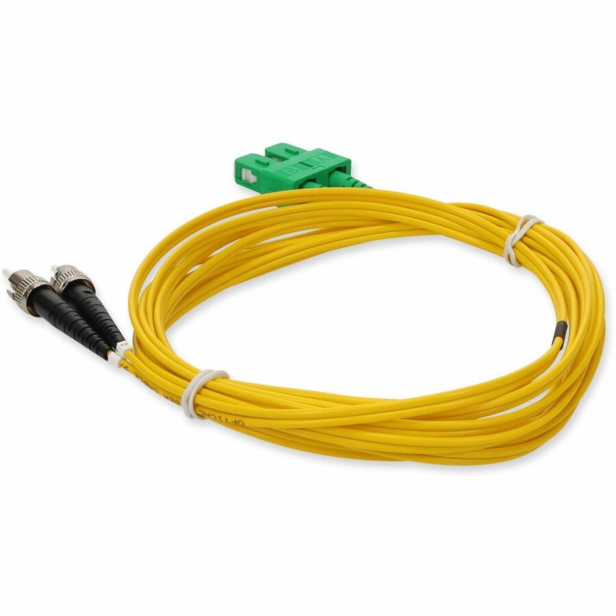 AddOn 3m ASC (Male) to ST (Male) Yellow OS2 Duplex Fiber OFNR (Riser-Rated) Patch Cable