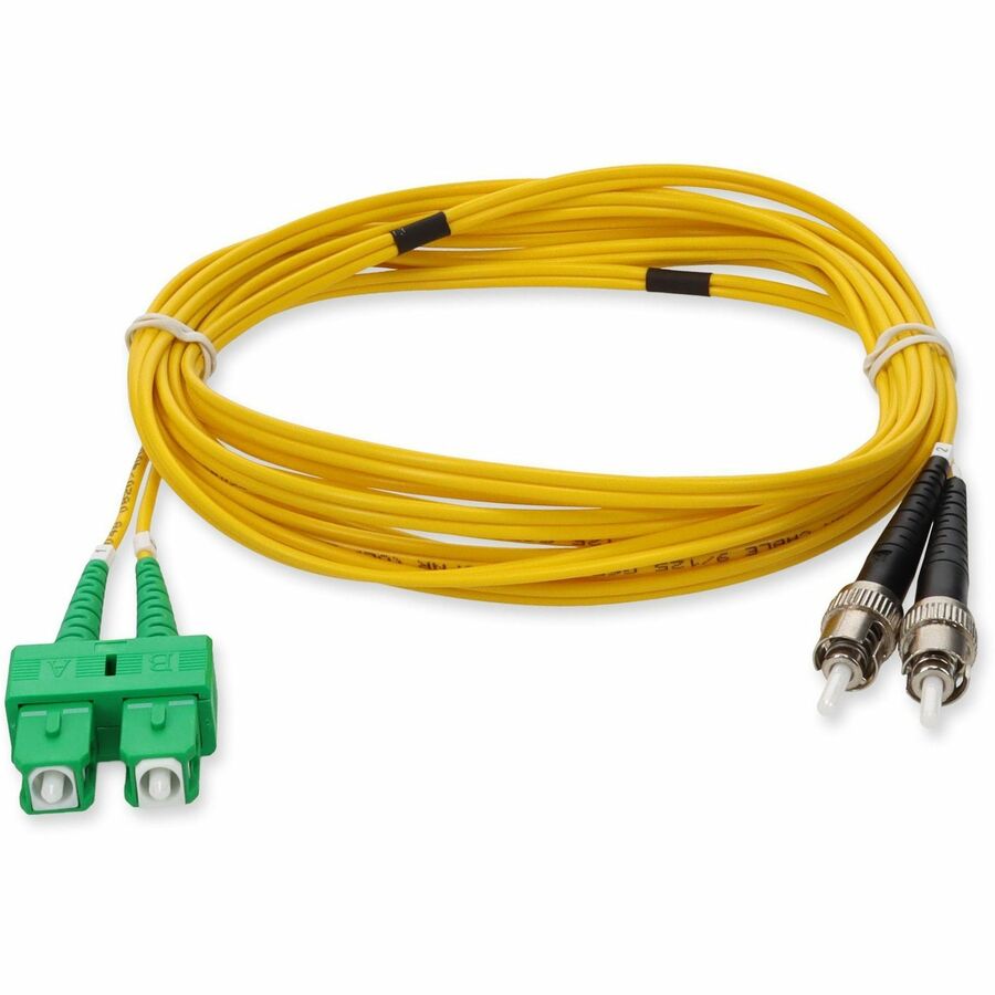 AddOn 3m ASC (Male) to ST (Male) Yellow OS2 Duplex Fiber OFNR (Riser-Rated) Patch Cable