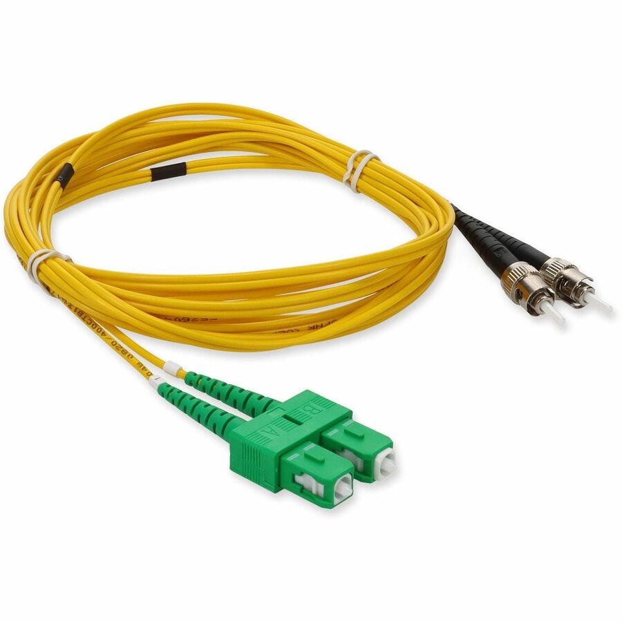AddOn 3m ASC (Male) to ST (Male) Yellow OS2 Duplex Fiber OFNR (Riser-Rated) Patch Cable