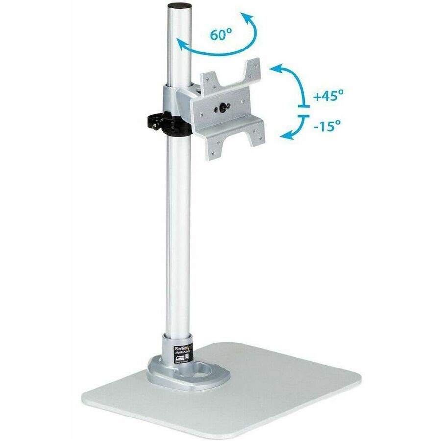 Mount up to a 30" LCD or LED monitor on a desk stand with tilt, pivot and height adjustments - Adjustable Desktop Monitor Stand with Cable Hook - Height Adjustable LCD Stand - Swivel Monitor Stand