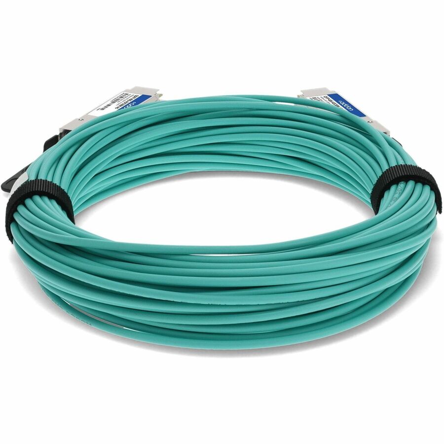 AddOn MSA and TAA Compliant 40GBase-AOC QSFP+ to QSFP+ Direct Attach Cable (850nm, MMF, 30m)