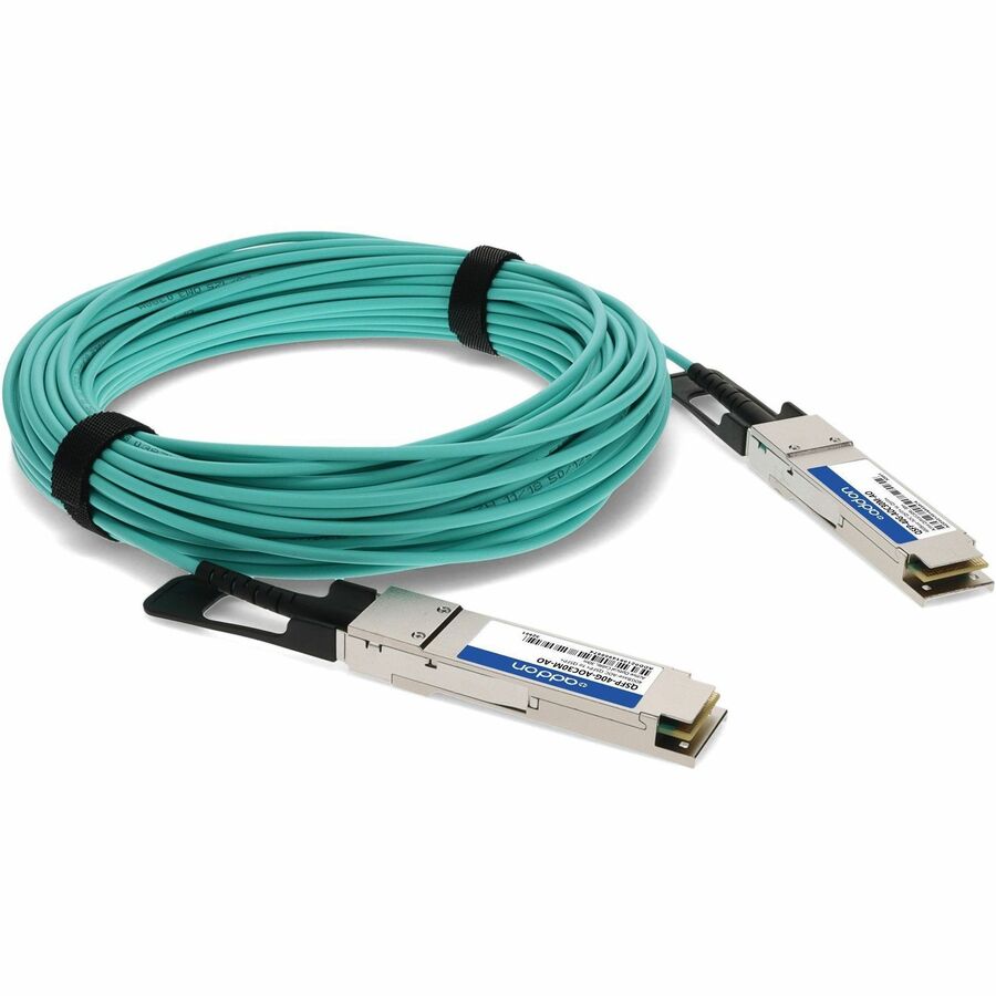 AddOn MSA and TAA Compliant 40GBase-AOC QSFP+ to QSFP+ Direct Attach Cable (850nm, MMF, 30m)
