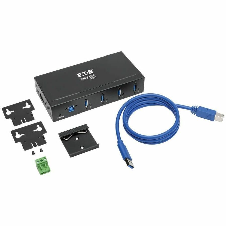 Eaton Tripp Lite Series 4-Port Industrial-Grade USB 3.x (5Gbps) Hub - 20 kV ESD Immunity, Metal Housing, Mountable