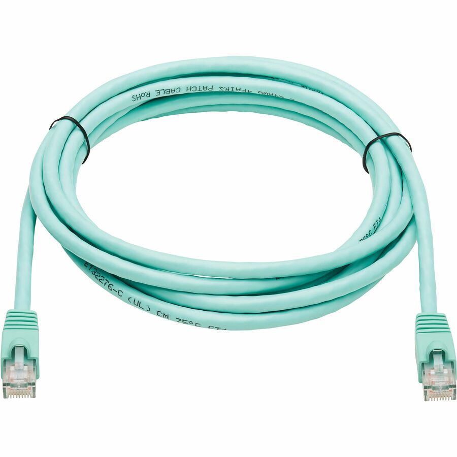 Eaton Tripp Lite Series Cat6a 10G Snagless UTP Ethernet Cable (RJ45 M/M), Aqua, 10 ft. (3.05 m)