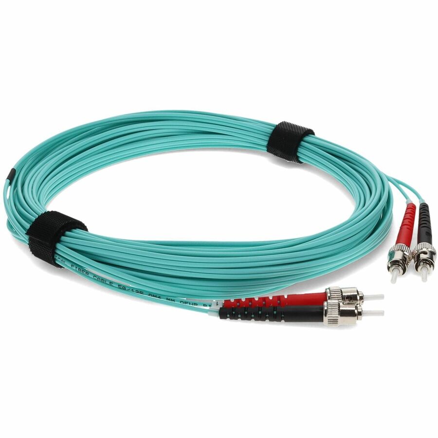 AddOn 4m ST (Male) to ST (Male) Aqua OM4 Duplex Fiber OFNR (Riser-Rated) Patch Cable