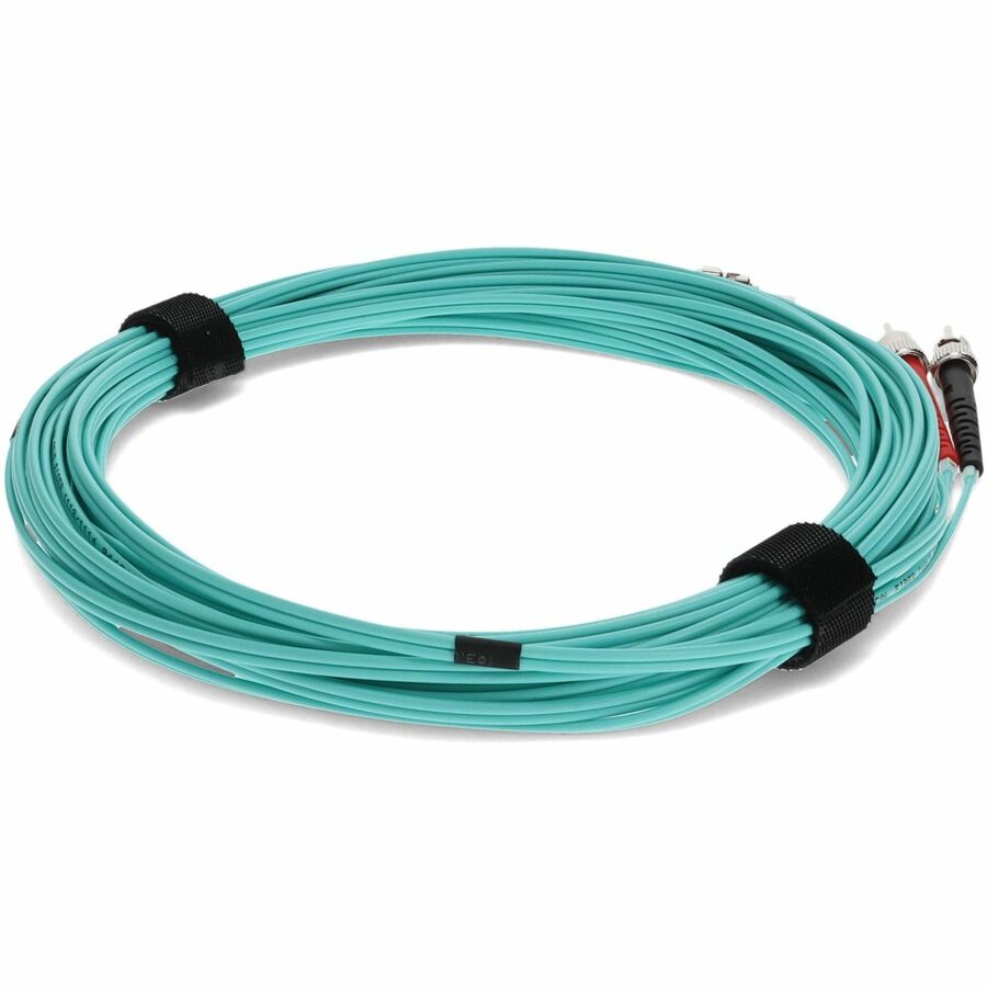 AddOn 4m ST (Male) to ST (Male) Aqua OM4 Duplex Fiber OFNR (Riser-Rated) Patch Cable