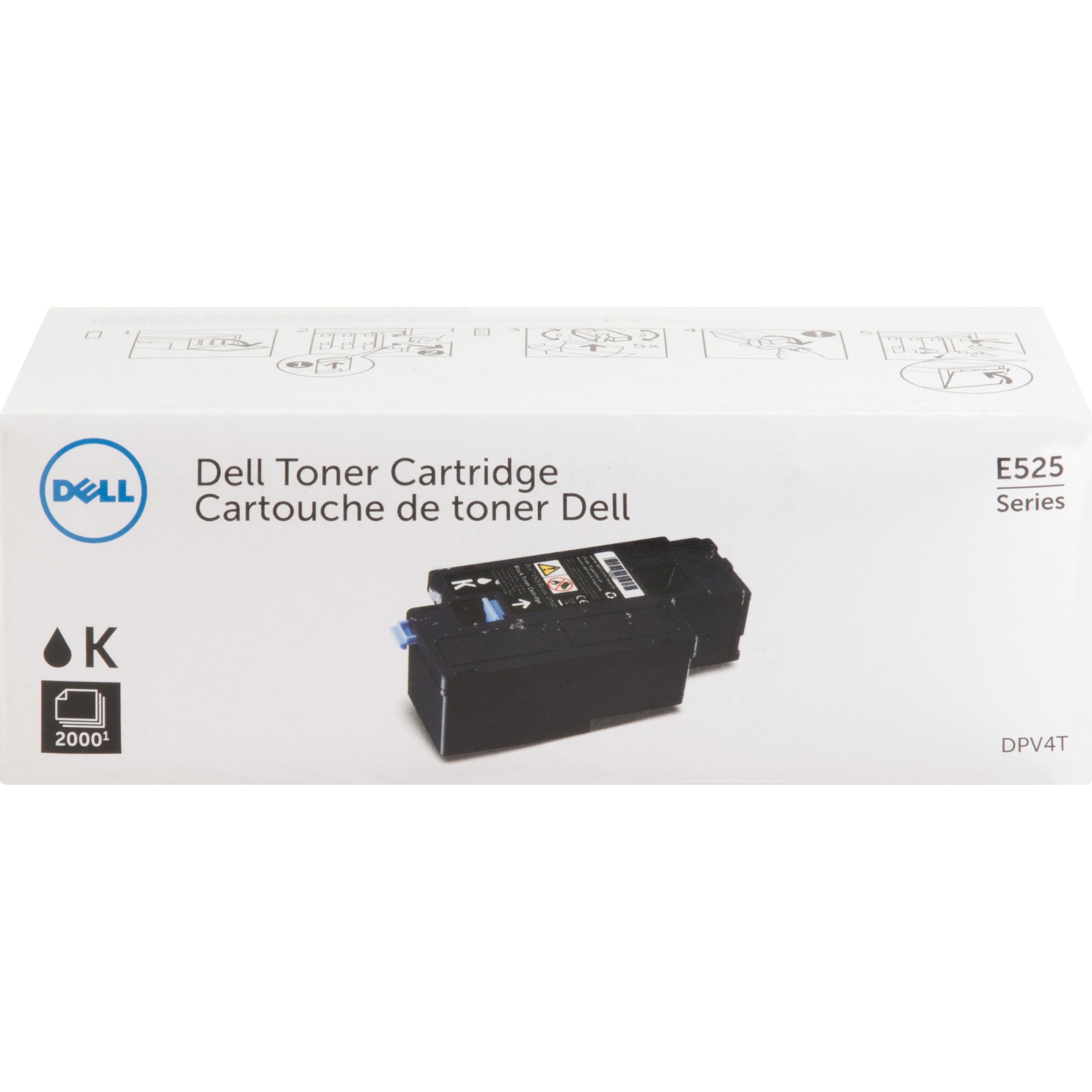 Dell 2,000 Page Black Toner Cartridge for Dell E525w Color Multifunction Printer
