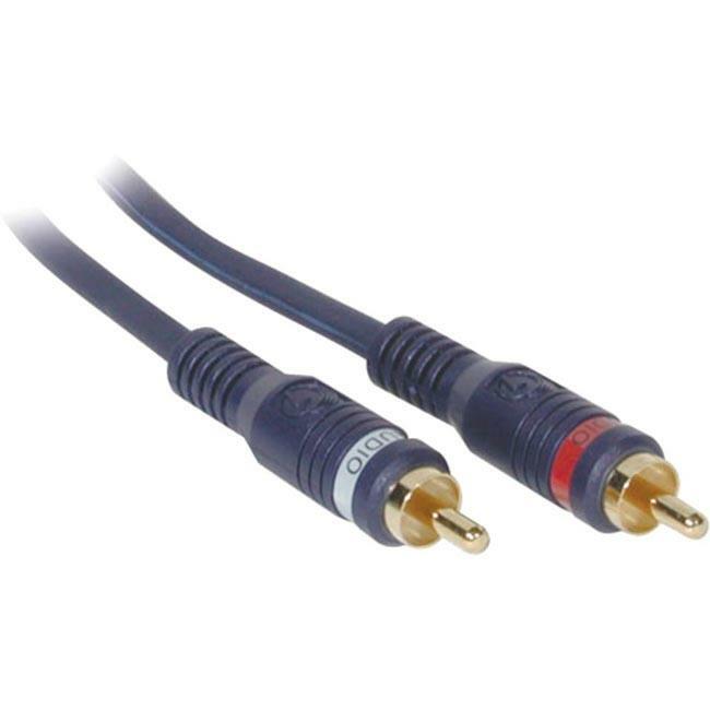 Legrand C2G 12ft Velocity RCA Stereo Audio Cable - copper, 12 ft, Male, Blue