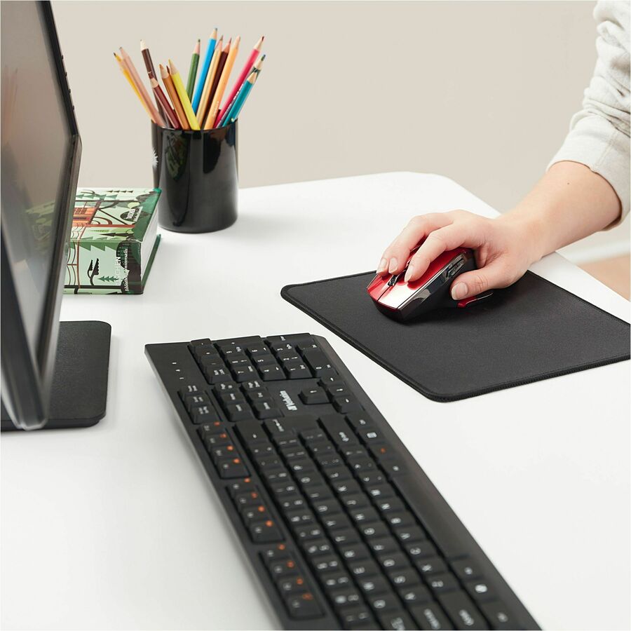 Verbatim Wireless Desktop 8-Button Deluxe Blue LED Mouse - Red