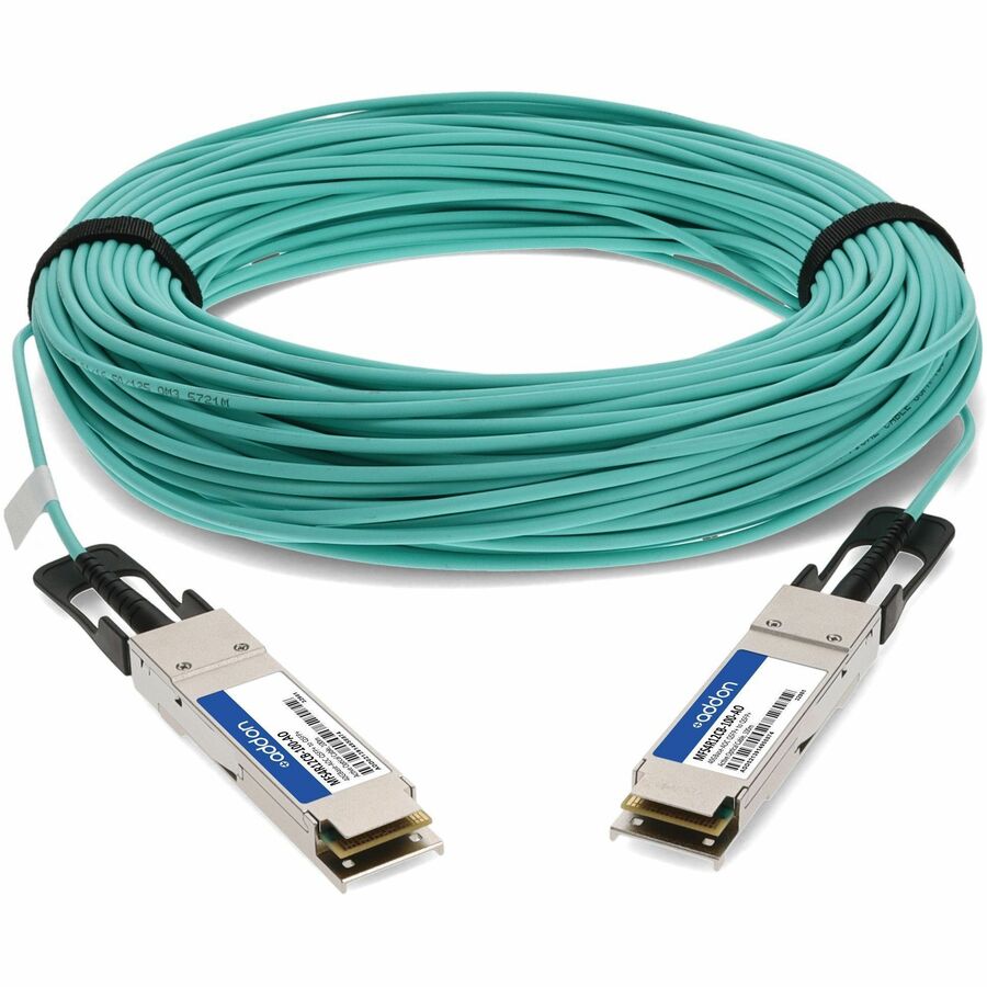 AddOn Mellanox MFS4R12CB-100 Compatible TAA Compliant 40GBase-AOC QSFP+ to QSFP+ Direct Attach Cable (850nm, MMF, 100m)