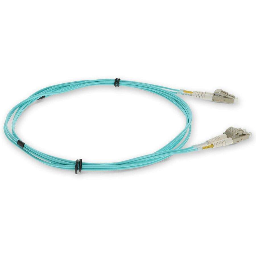 AddOn 1m HP AJ834A Compatible LC (Male) to LC (Male) Aqua OM3 Duplex Fiber OFNR (Riser-Rated) Patch Cable