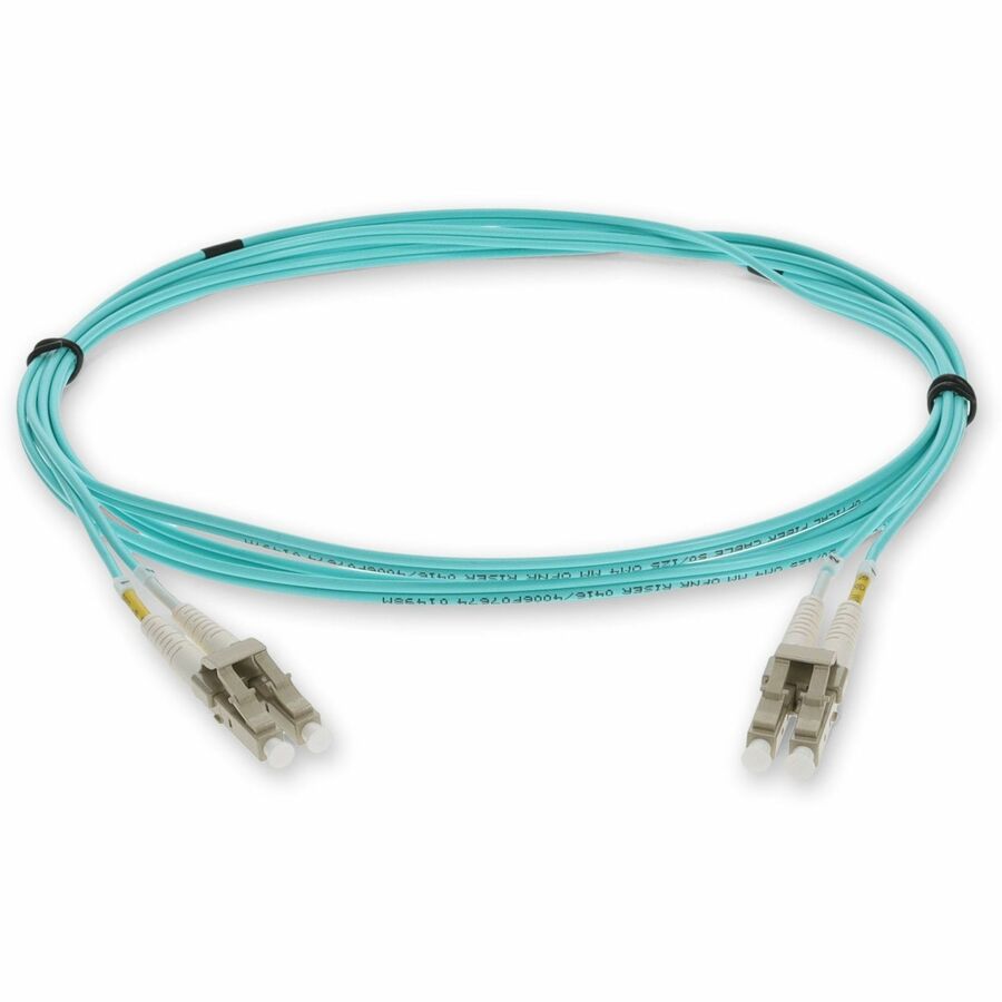 AddOn 2m HP BK839A Compatible LC (Male) to LC (Male) Aqua OM4 Duplex Fiber OFNR (Riser-Rated) Patch Cable