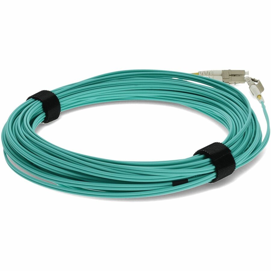 AddOn 30m HP AJ838A Compatible LC (Male) to LC (Male) Aqua OM3 Duplex Fiber OFNR (Riser-Rated) Patch Cable