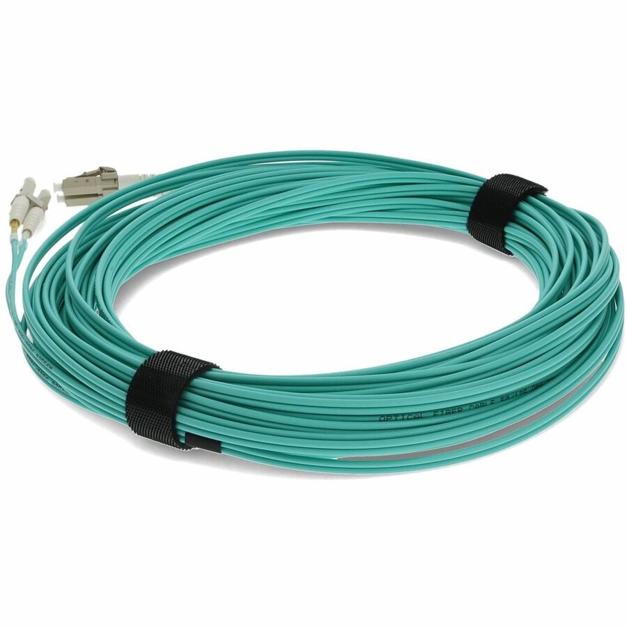 AddOn 30m HP AJ838A Compatible LC (Male) to LC (Male) Aqua OM3 Duplex Fiber OFNR (Riser-Rated) Patch Cable