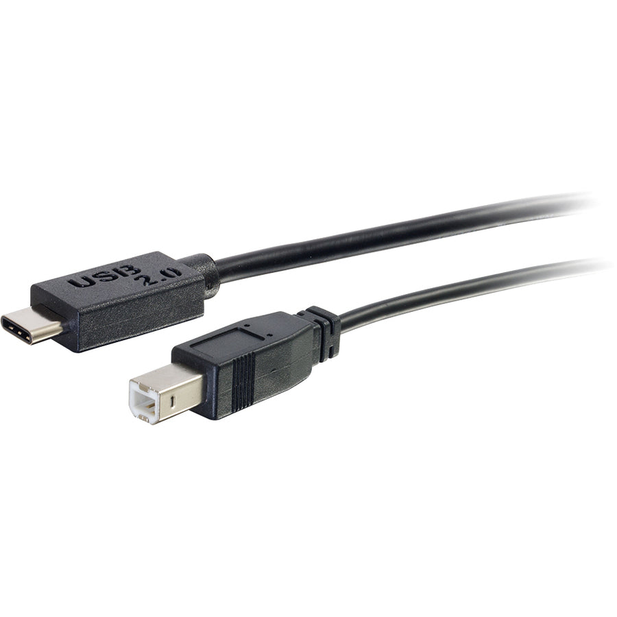 C2G 12ft USB C to USB B Cable - USB C to B Cable - USB 2.0 - 1A, 480Mbps - Black - M/M