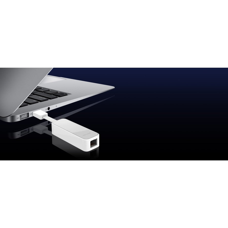 USB 3.0 to Gigabit Ethernet Adapter, 1 port USB 3.0 connector and 1 port Ethernet port