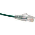Unirise Clearfit Slim Cat6 Patch Cable, Snagless, Green, 5ft