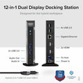 Plugable USB 3.0 Universal Laptop Docking Station Dual Monitor for Windows and Mac