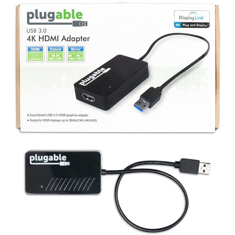 Plugable USB 3.0 to HDMI 4K DisplayLink Video Graphics Adapter for Multiple Monitors up to 3840x2160