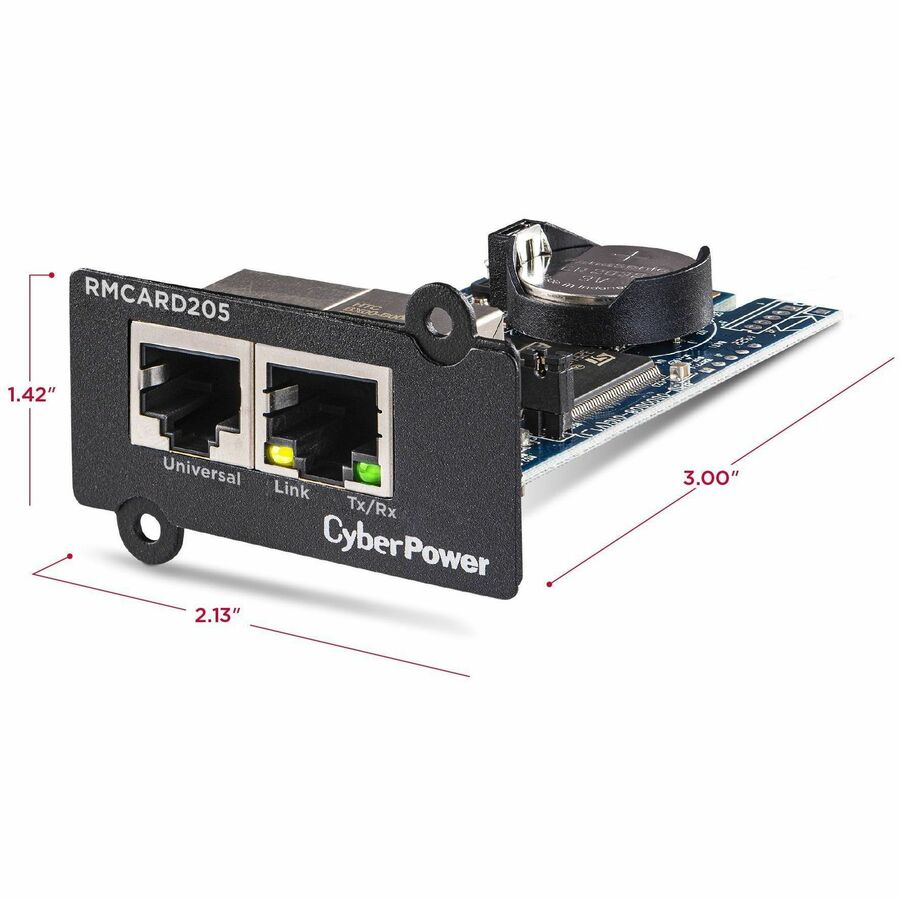 CyberPower RMCARD205 Remote Management Card, Black, via FTP or SCP, Ethernet speeds: 10/100 Mbps