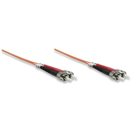 IC Intellinet Network Solutions Fiber Optic Patch Cable, ST, OM1, 62.5/125, Multimode, Duplex, Orange, 7 ft (2 m)