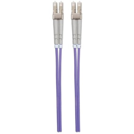 IC Intellinet Network Solutions Fiber Optic Patch Cable, LC, OM4, 50/125, Multimode, Duplex, Violet, 66 ft (20 m)