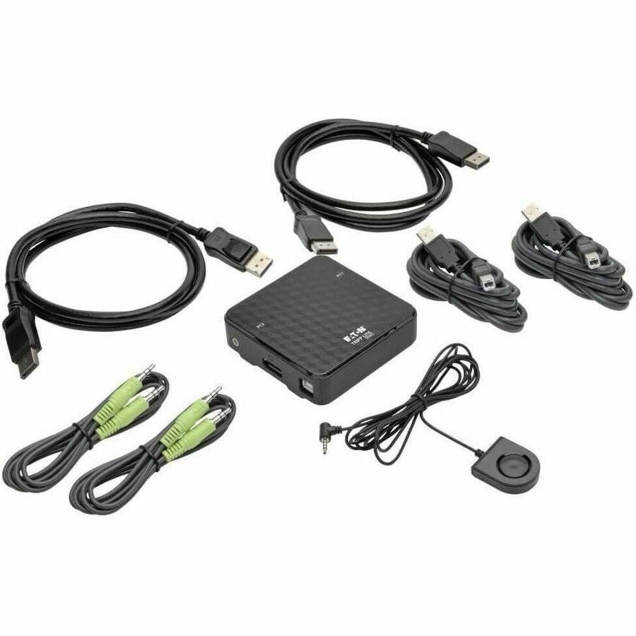 Eaton 2-Port DisplayPort 1.2 KVM Switch USB Sharing 4K x2K 3840 x 2160, 3.5 mm, B004-DP2UA2-K