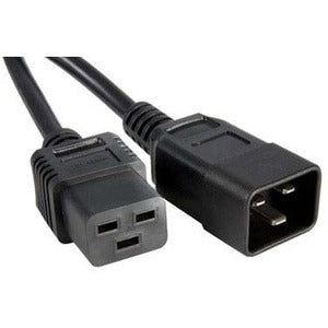 NSI ENET C19 to C20 6ft Black Power Cord Extension 250V 14 AWG 15A NEMA IEC-320 C19 to IEC-320 C20 Black 6'