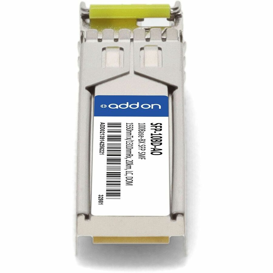 AddOn Rad SFP-10BD Compatible TAA Compliant 100Base-BX SFP Transceiver (SMF, 1550nmTx/1310nmRx, 20km, LC, DOM)