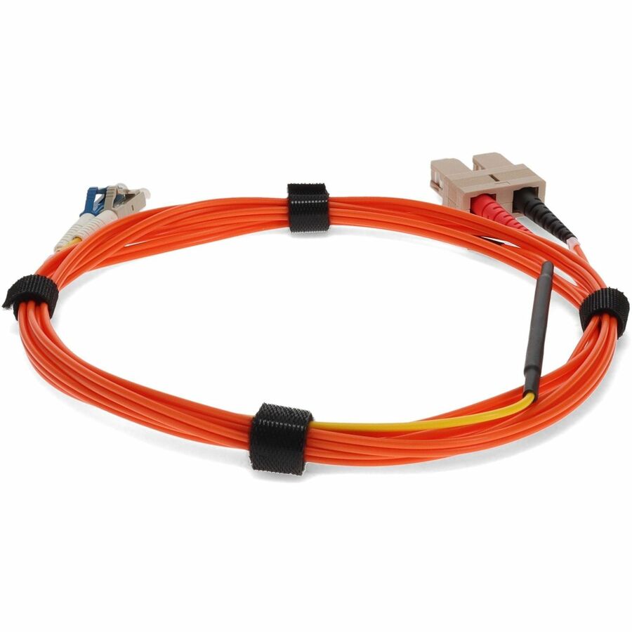 AddOn 2m LC (Male) to SC (Male) Orange OM1 & OS1 Duplex Fiber Mode Conditioning Cable