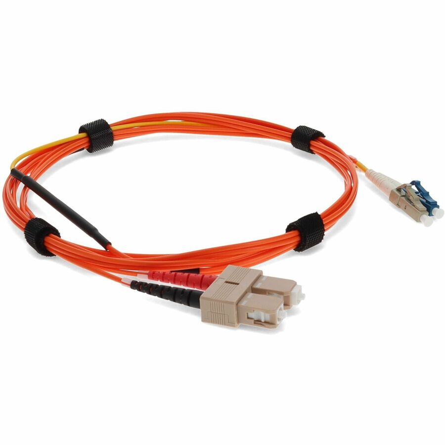 AddOn 2m LC (Male) to SC (Male) Orange OM1 & OS1 Duplex Fiber Mode Conditioning Cable