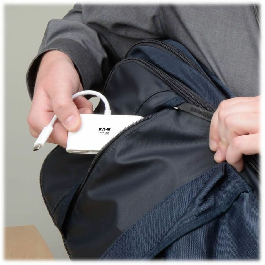 Eaton Tripp Lite Series USB-C Multiport Adapter, DVI, USB 3.x (5Gbps) Hub Port, Gbe and PD Charging, White