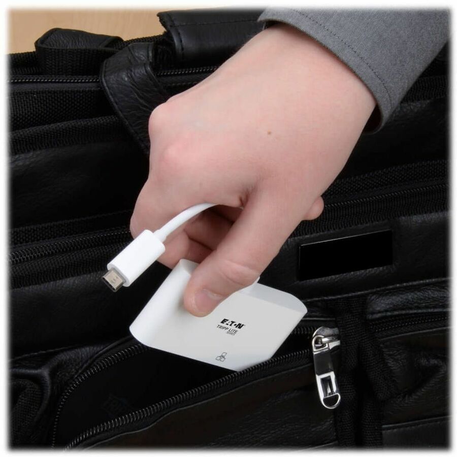 Eaton Tripp Lite Series USB-C Multiport Adapter, DVI, USB 3.x (5Gbps) Hub Port, Gbe and PD Charging, White