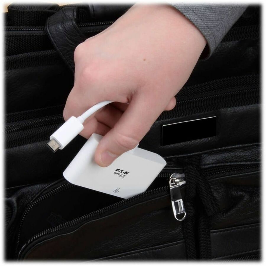 Eaton Tripp Lite Series USB-C to DVI Adapter with USB 3.x (5Gbps) Hub Port and PD Charging, White