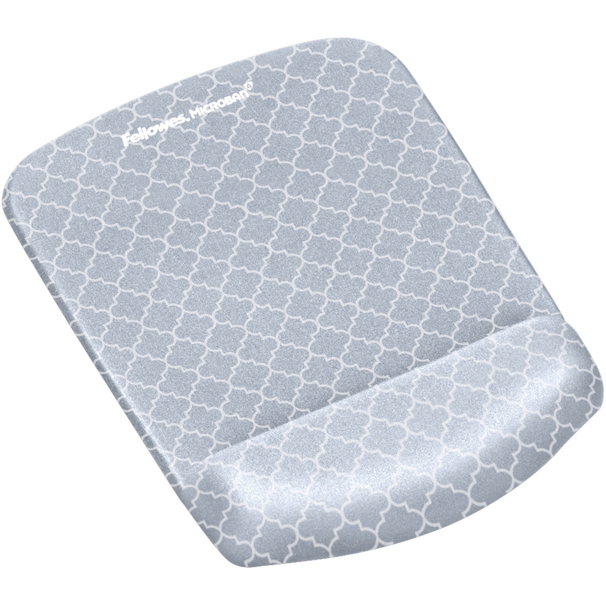 Fellowes, Fellowes&reg; PlushTouch&trade; Foam Mouse Pad Wrist Support with MICROBAN&reg; - Gray Lattice (9549701)