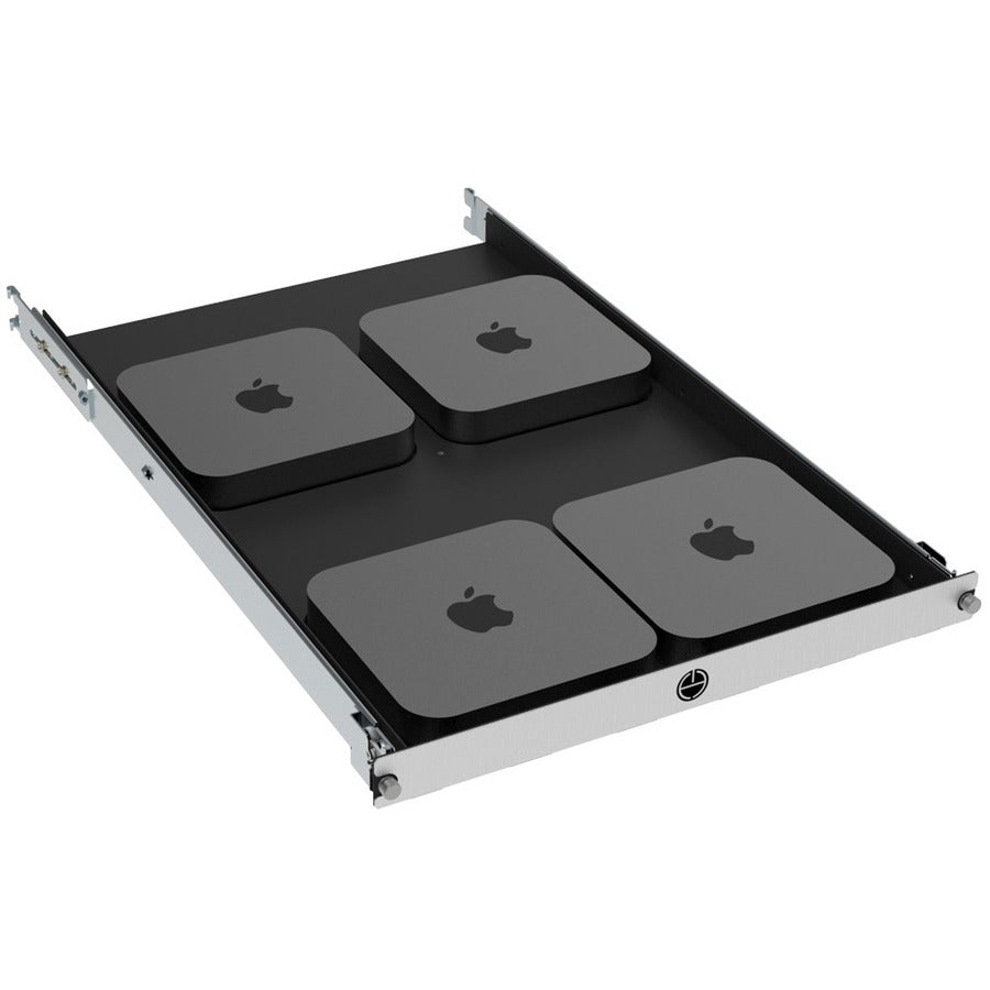 Rack Solutions 1U Mini Rack Tool-less Dry Sliding Shelf for Four Apple Mac Mini