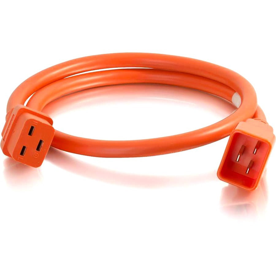LEGRAND C2G 8ft 12AWG Power Cord (IEC320C20 to IEC320C19) - Orange, Female, 20 m