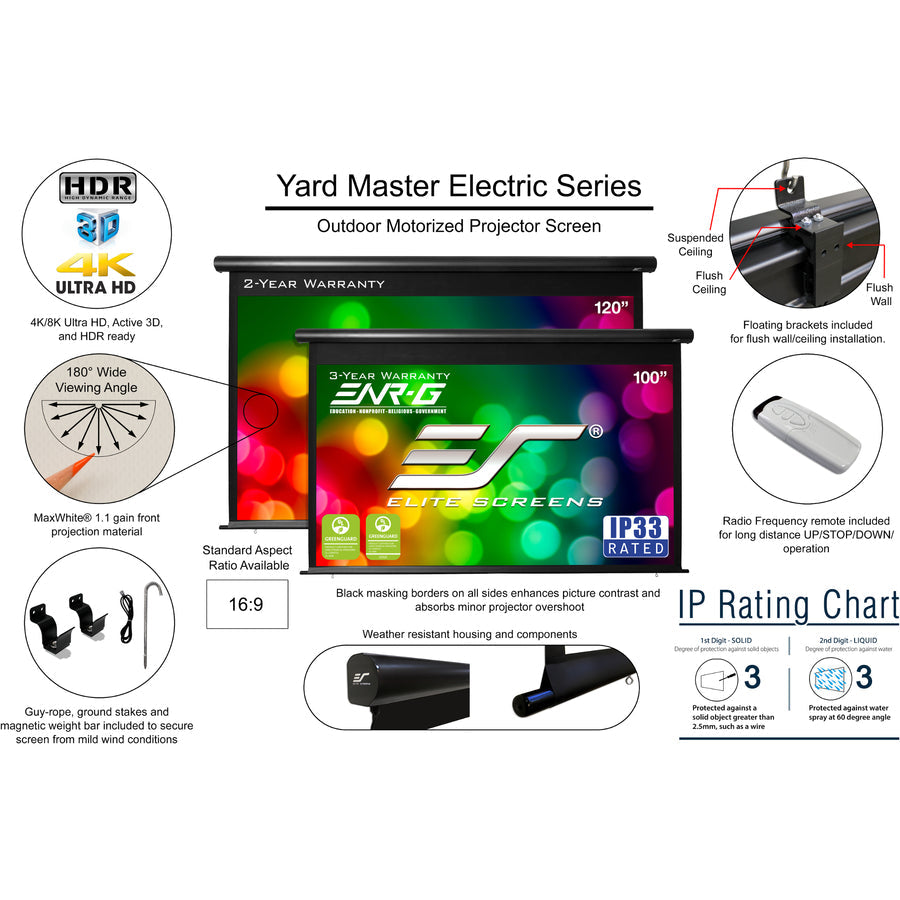 Elite Screens Yard Master Electric Series