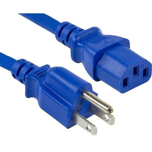NSI ENET 5-15P to C13 2ft Blue External Power Cord / Cable NEMA 5-15P to IEC-320 C13 10A 18AWG 2'