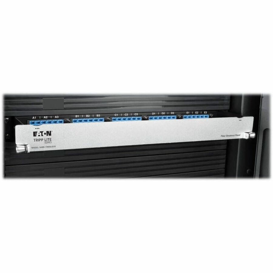 Eaton Tripp Lite Series 40/100Gb Fiber Breakout Patch Panel, 40Gb to 4 x 10Gb, 100Gb to 4 x 25Gb, 15 MTP QSFP to 60 LC