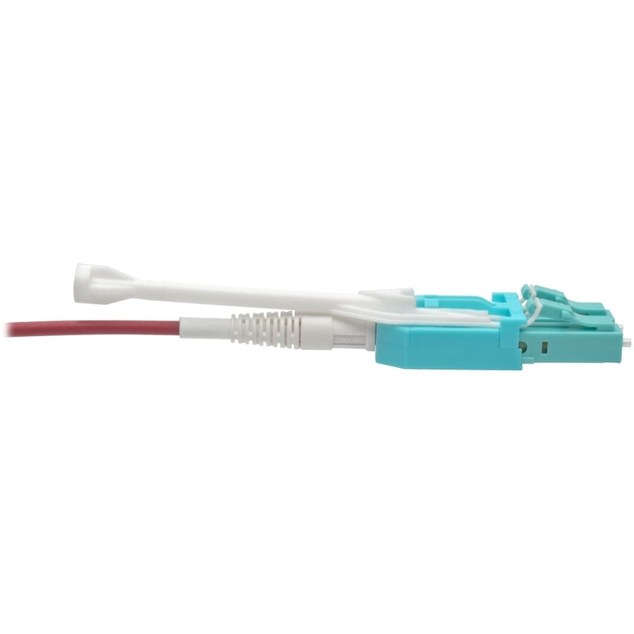 Eaton Tripp Lite Series 10G Duplex Multimode 50/125 OM4 LSZH Fiber Optic Cable (LC/LC), Push/Pull Tabs, Magenta, 9 m