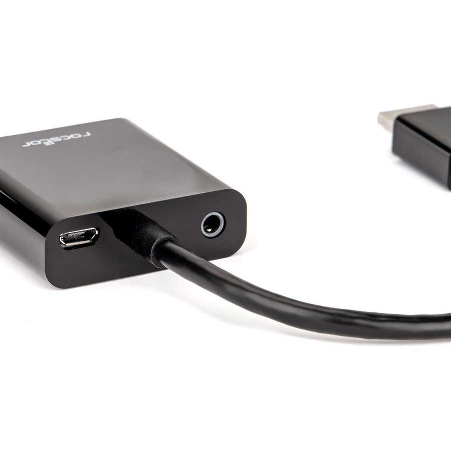 Rocstor HDMI to VGA Adapter Converter M/F - 6"- For Ultrabook, Laptop, Monitor, Projectors, Desktop PC, Laptop - 1920x1080 - 1 Pack - 1 x HDMI Male Digital Audio/Video - 1 x HD-15 Female VGA - 6 Inch - Black - ADAPTER HDMI TO VGA HD15