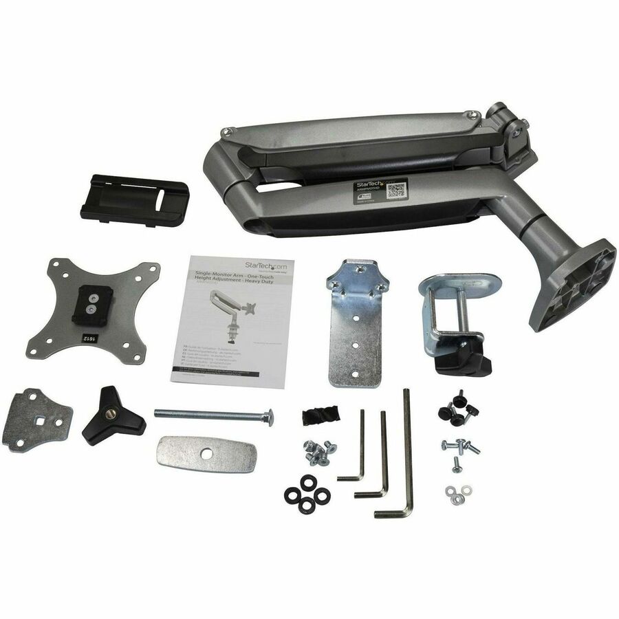 StarTech.com Desk Mount Monitor Arm, Heavy Duty Ergonomic VESA Monitor Arm Single 32" (19.8lb/9kg) Display, Articulating, C-Clamp/Grommet