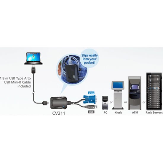 ATEN USB/VGA Video/Data Transfer Cable-TAA Compliant