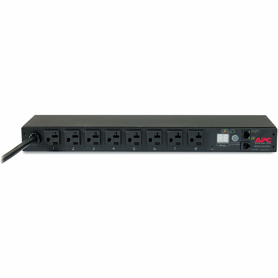 Schneider Rack PDU, Metered, 1U, 20A, 120V, (8) 5-20