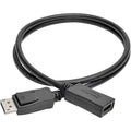 Eaton Tripp Lite Series DisplayPort Extension Cable with Latch, 4K @ 60 Hz, HDCP 2.2 (M/F), 3 ft. (0.91 m)